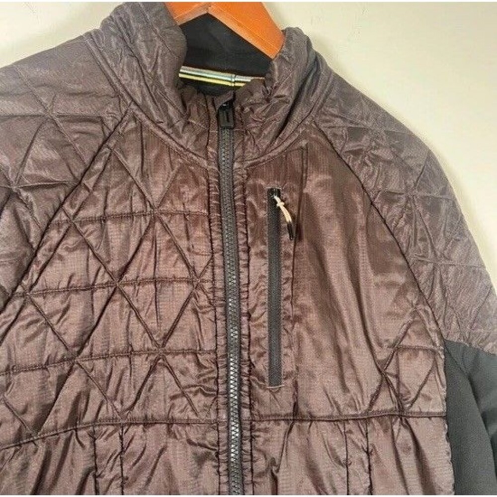 SMARTWOOL Jacket Men’s Large Hybrid Puffer Merino Wool Full Zip Black and Brown - Picture 13 of 13